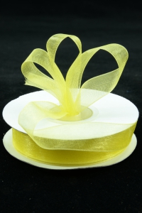 Organza Ribbon , Yellow, 5/8 Inch x 25 Yards (1 Spool) SALE ITEM